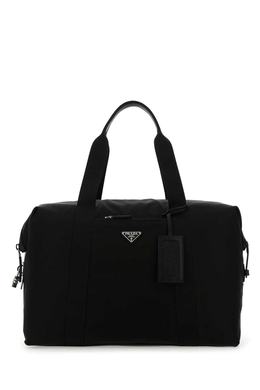 Prada Recycled Nylon & Calf Leather Top Handle Bag — Black Poliammidericiclata-vitello