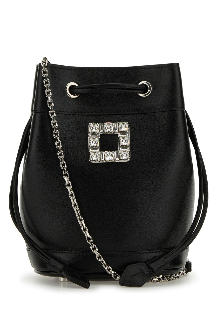 Roger Vivier Bucket Bag — Black Calf Leather