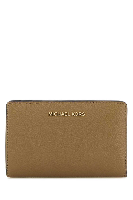 Michael By Kors Pebble Leather Wallet — Beige