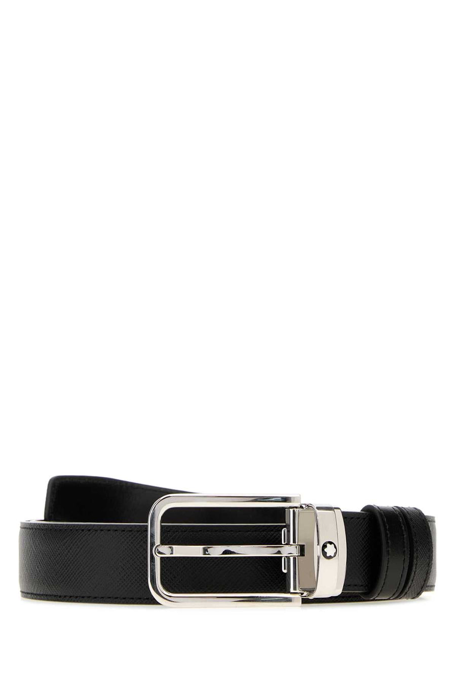 Montblanc Leather Reversible Belt — Black