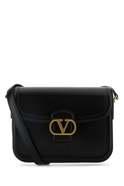 Valentino Garavani Shoulder Bag — Black Calf Leather - Bos Taurus