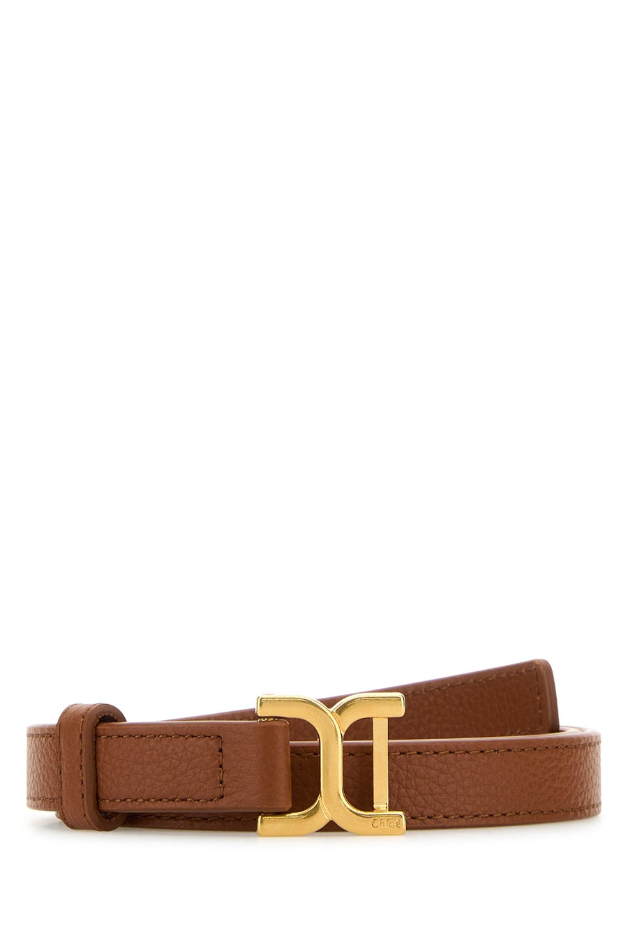 Chloé Logo Buckle Belt — Brown