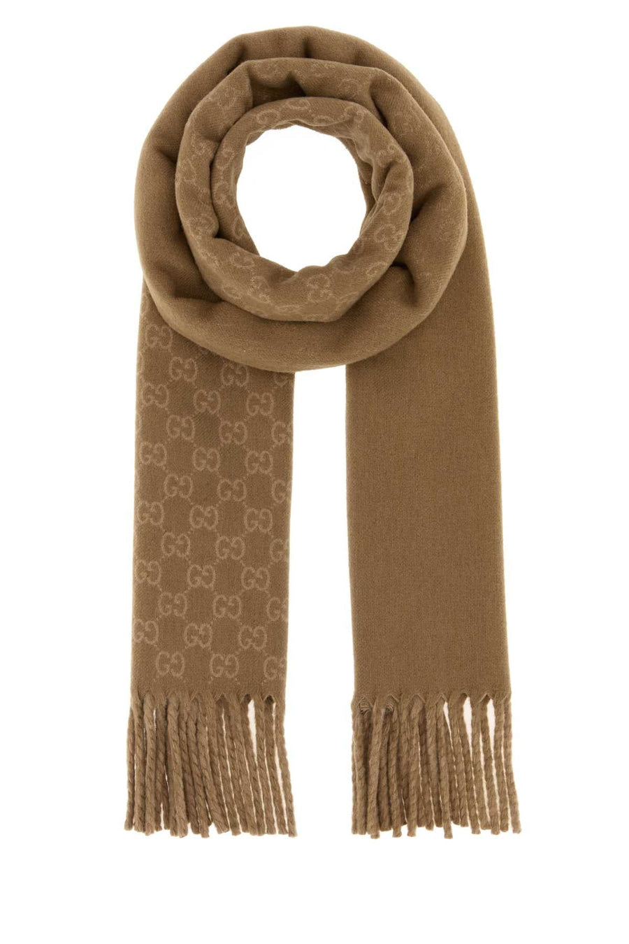 Gucci Logo Scarf — Beige Textile Scarfs