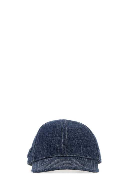 Prada Hat Denim Baseball Cap — Navy Exterior: Cotton Caps