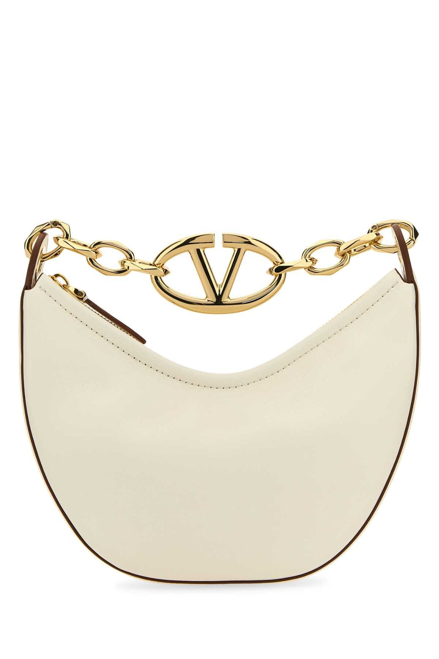 Valentino Garavani Vlogo Moon Hobo Bag — Beige