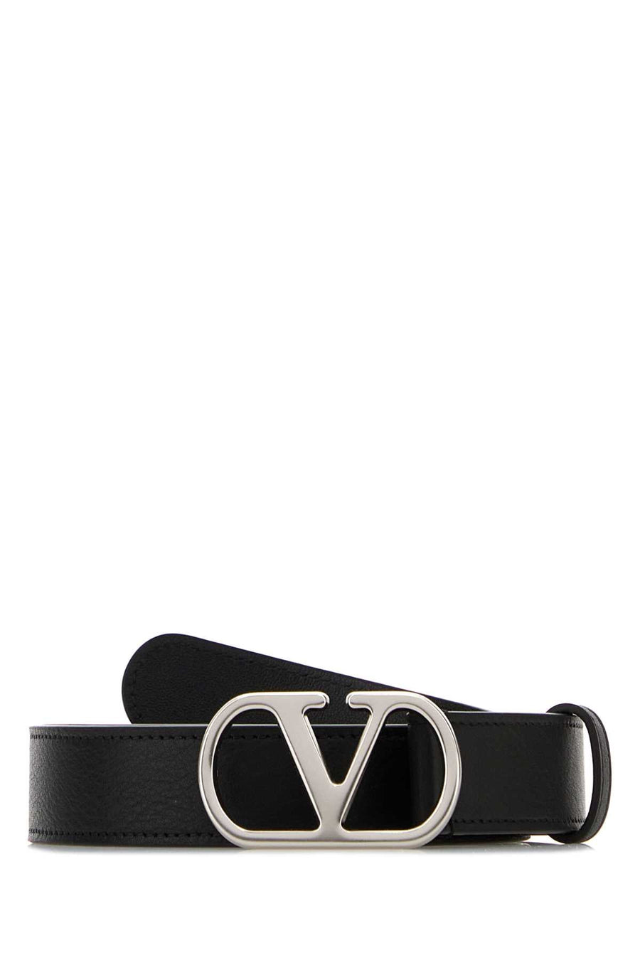 Valentino Garavani Vlogo Belt — Black Calf Leather - Bos Taurus