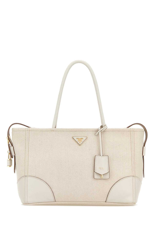 Prada Shopping Tote Bag — Beige