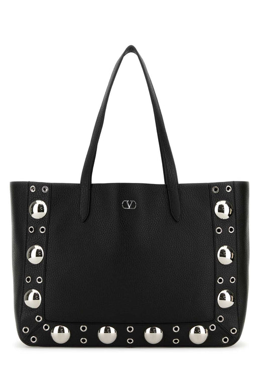 Valentino Garavani Nellcote Tote Bag — Black Calf Leather - Bos Taurus