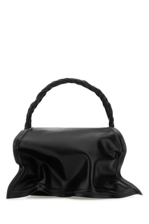 Y Project Sculptural Leather Top Handle Bag — Black