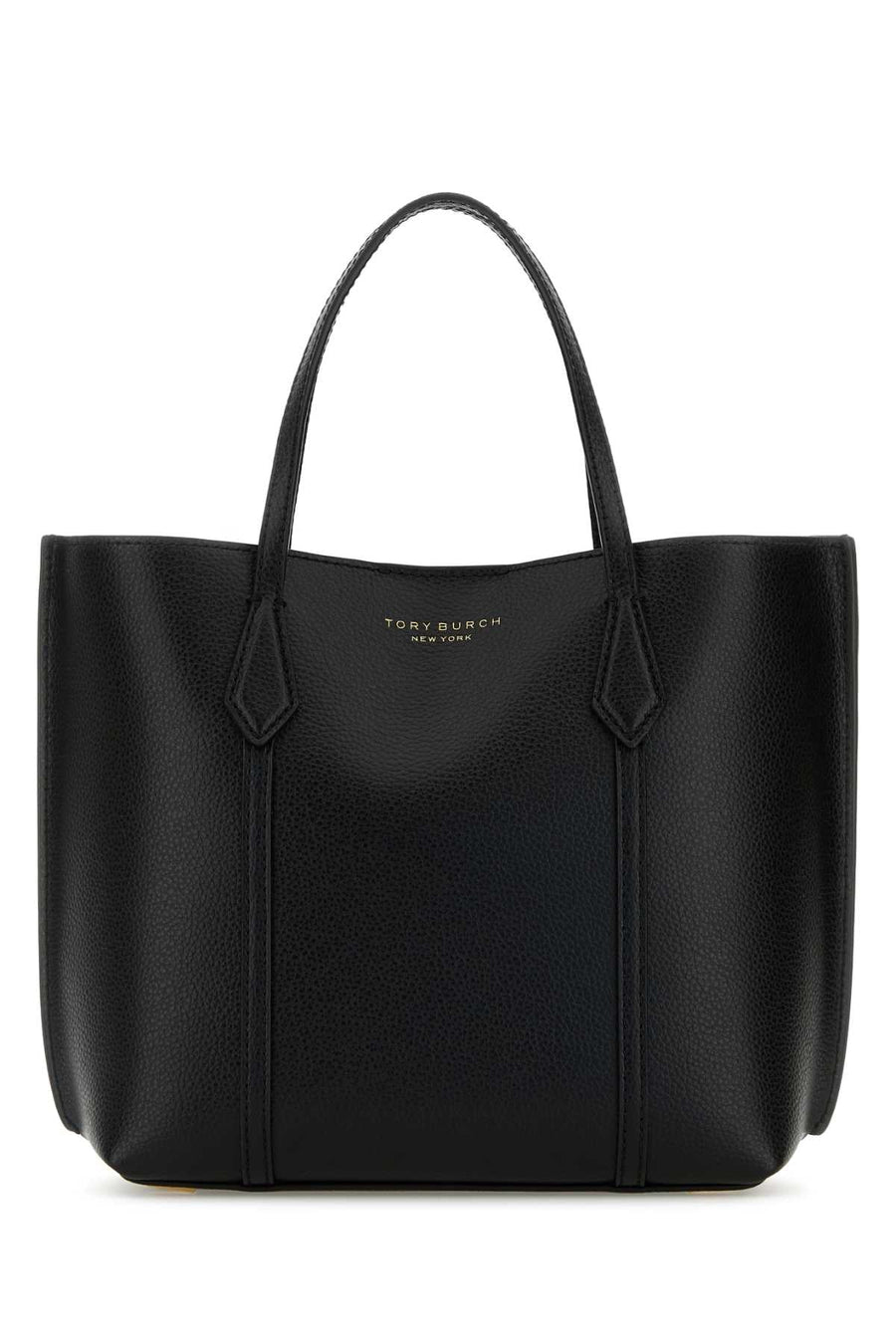 Tory Burch Pebbled Leather Tote Bag — Black