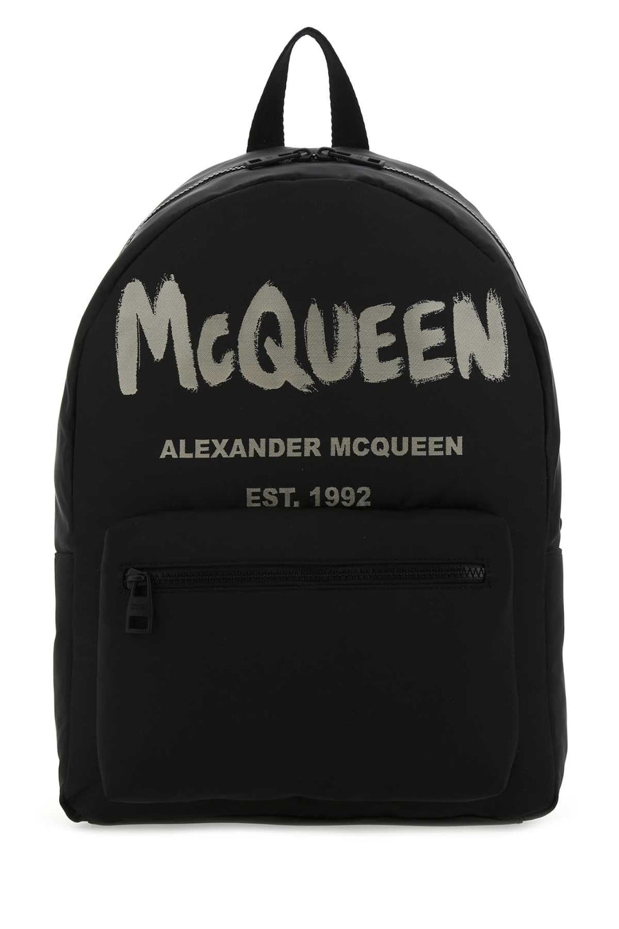 Alexander Mcqueen Logo-Embroidered Canvas Backpack — Black