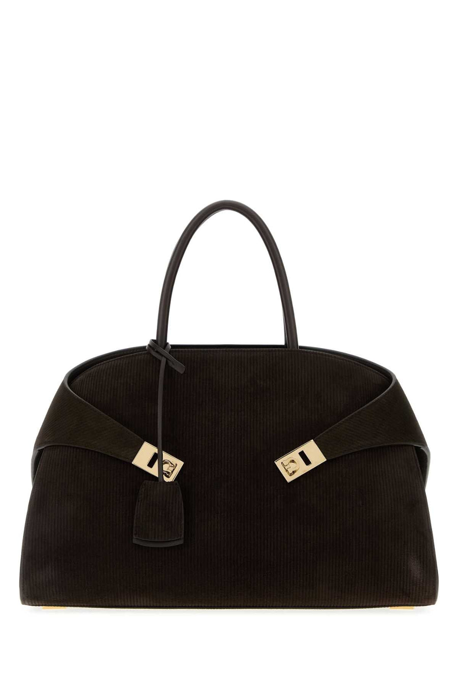 Ferragamo Hug Shoulder Bag — Brown Lambcalf
