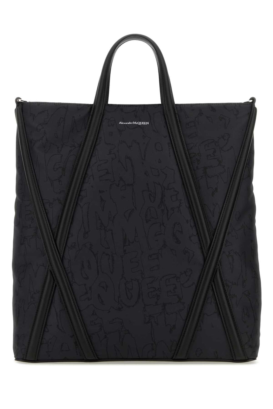 Alexander Mcqueen Quilted Nylon Harness Tote Bag — Black
