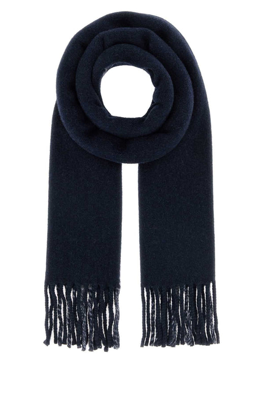 Prada Wool-Blend Fringed Scarf — Navy Exterior: Wool Cashmere Scarfs