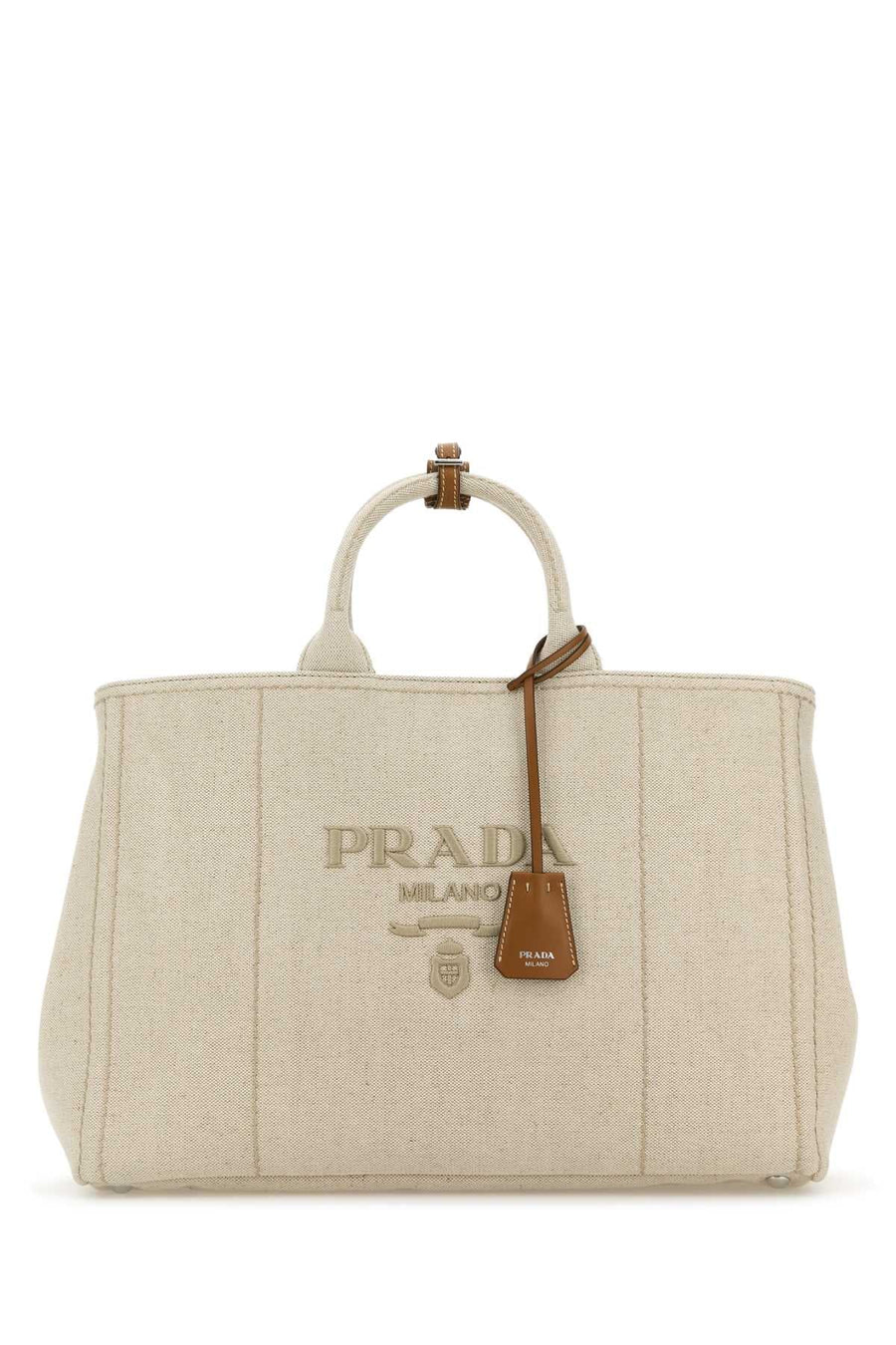Prada Milano Tote Bag — Beige Coli-vitello