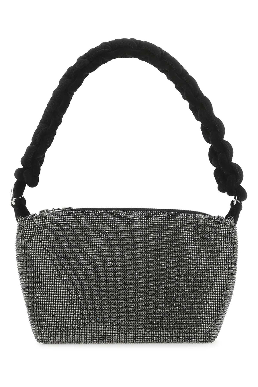 Kara Rhinestone-Embellished Shoulder Bag — Black