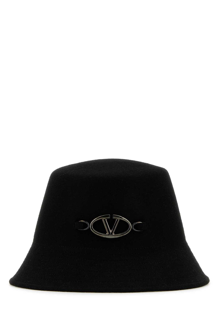 Valentino Garavani Bucket Wool Felt Hat — Black