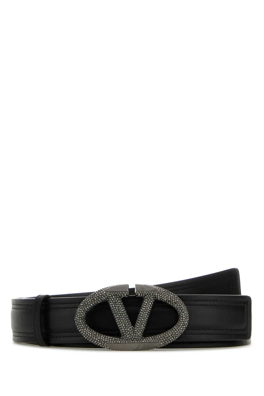 Valentino Garavani Vlogo Belt — Black Exterior: Leather