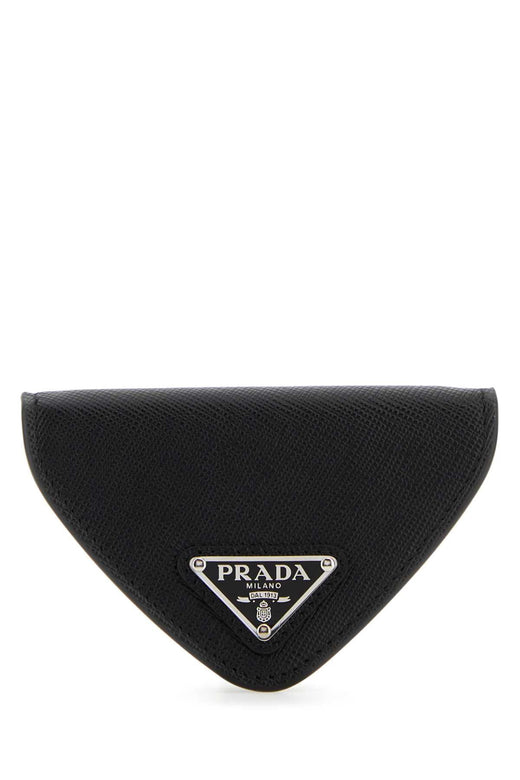 Prada Leather Coin Purse — Black Vitello Wallet