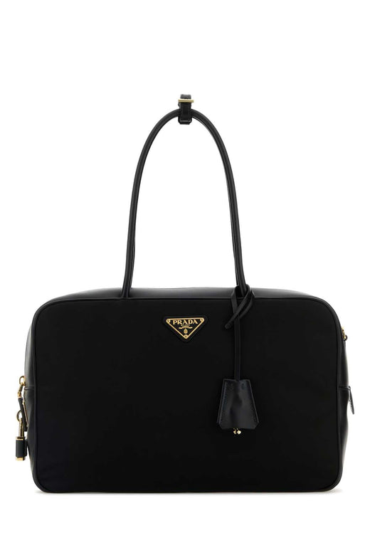 Prada Tessuti Top Handle Bag — Black Poliammidericiclata-vitello