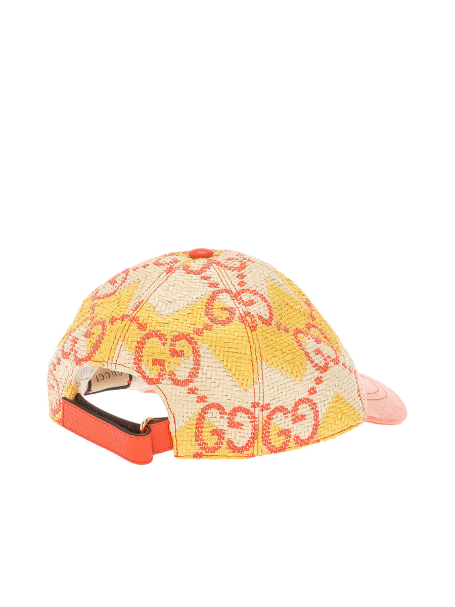 Gucci 7051653hakx8475 Raffia-Effect Gg Monogram Baseball Cap Multiple Colors Polyamide Caps