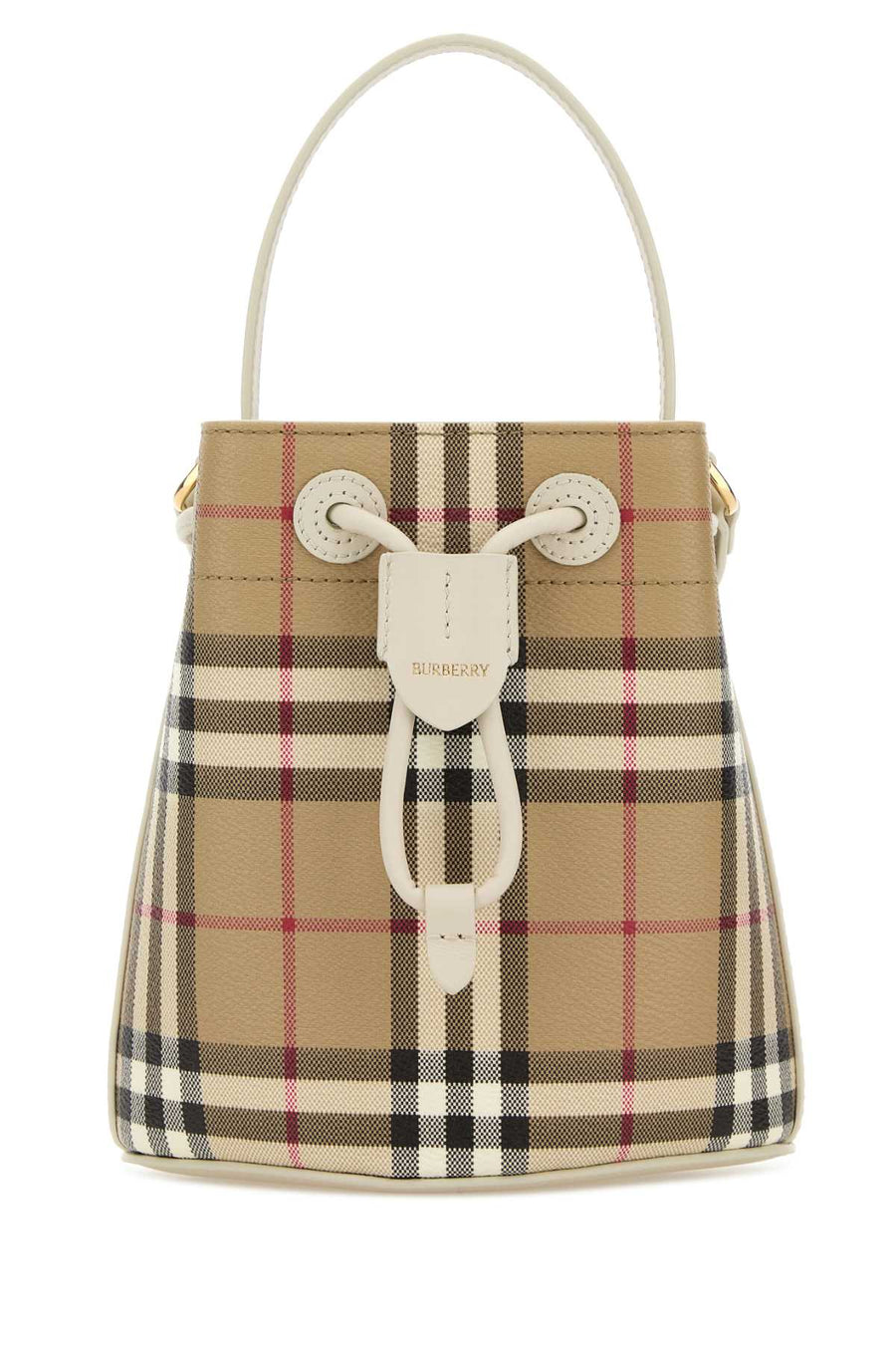 Burberry Drawstring Bucket Bag — Beige