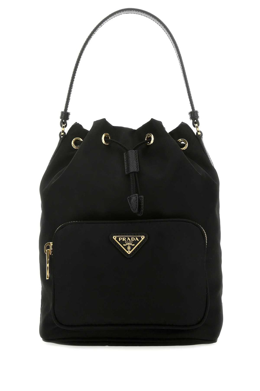 Prada Duet Bucket Bag — Black Poliammidericiclata-vitello