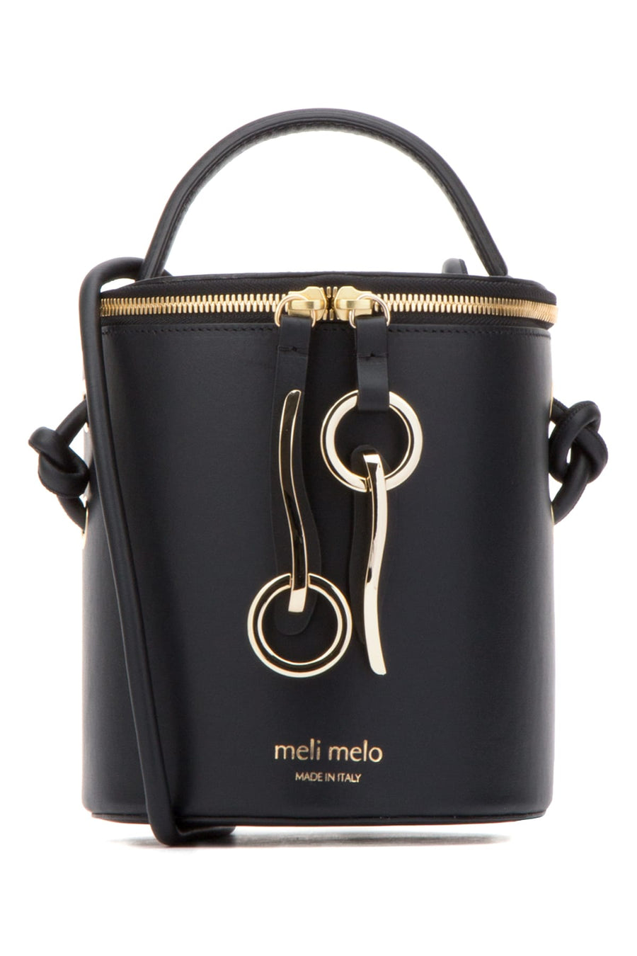 Meli Melo Leather Bucket Top Handle Bag — Black (plastic Package)