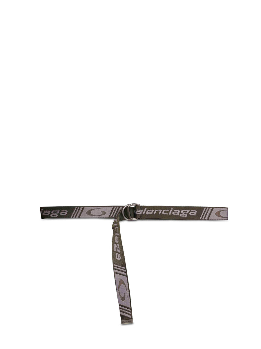 Balenciaga Jacquard Webbing D-Ring Belt — Khaki Полиаид