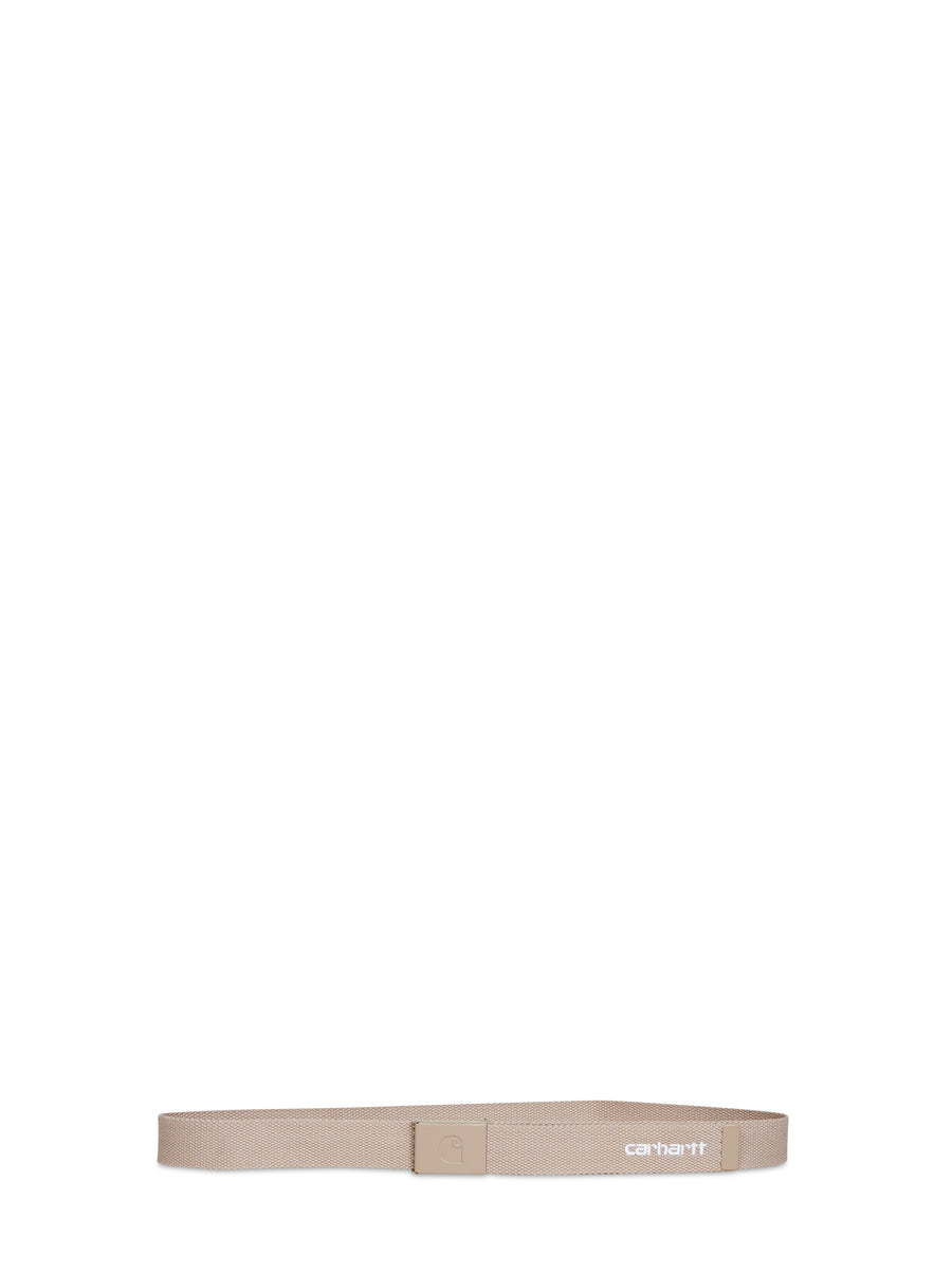 Carhartt Wip C-Logo Clip Buckle Belt — Beige Polyester