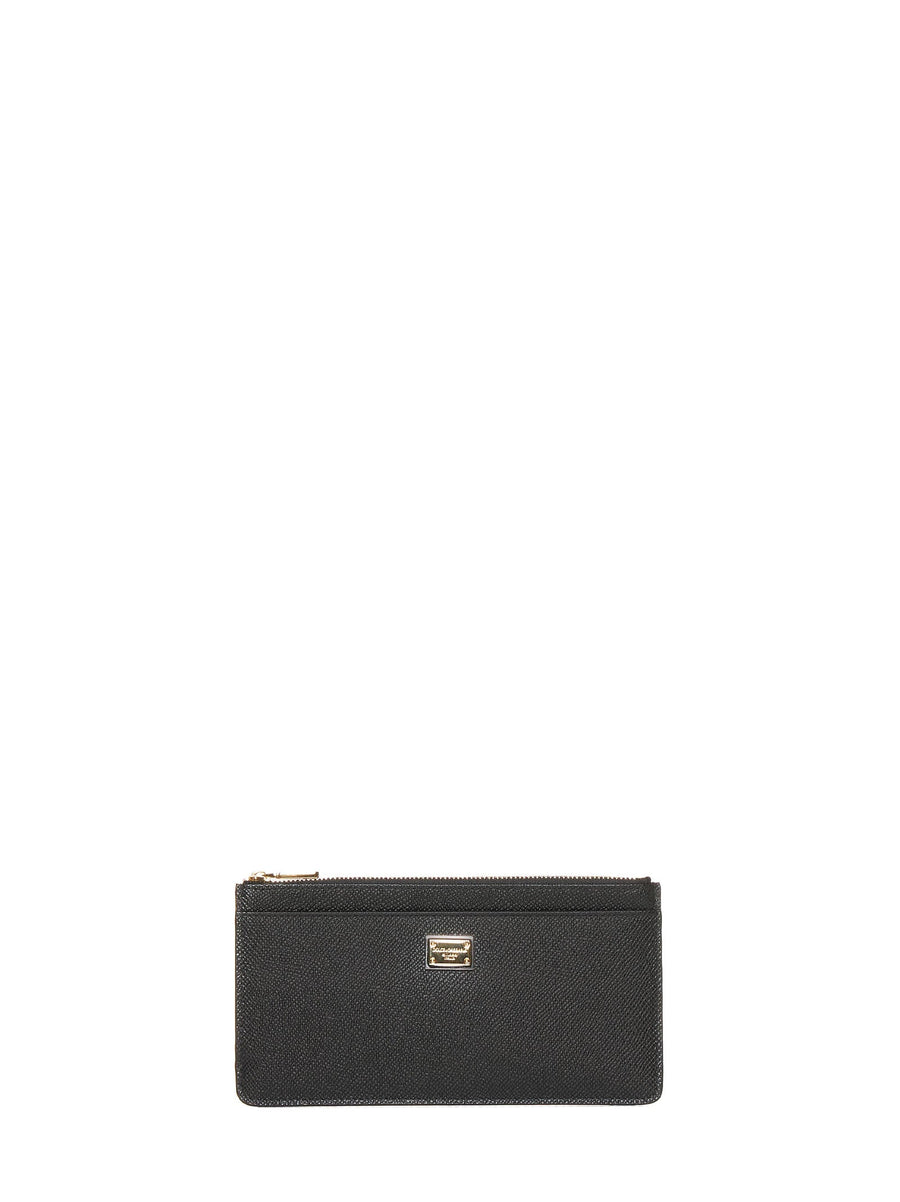 Dolce & Gabbana Dauphine Calf Leather Wallet — Black Purses