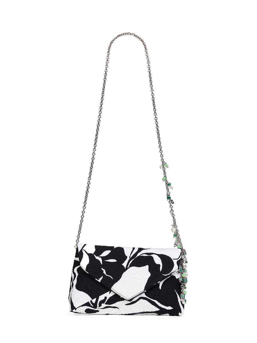 Dries Van Noten Hawaiian Floral Jacquard Clutch — Multicolor Cotton