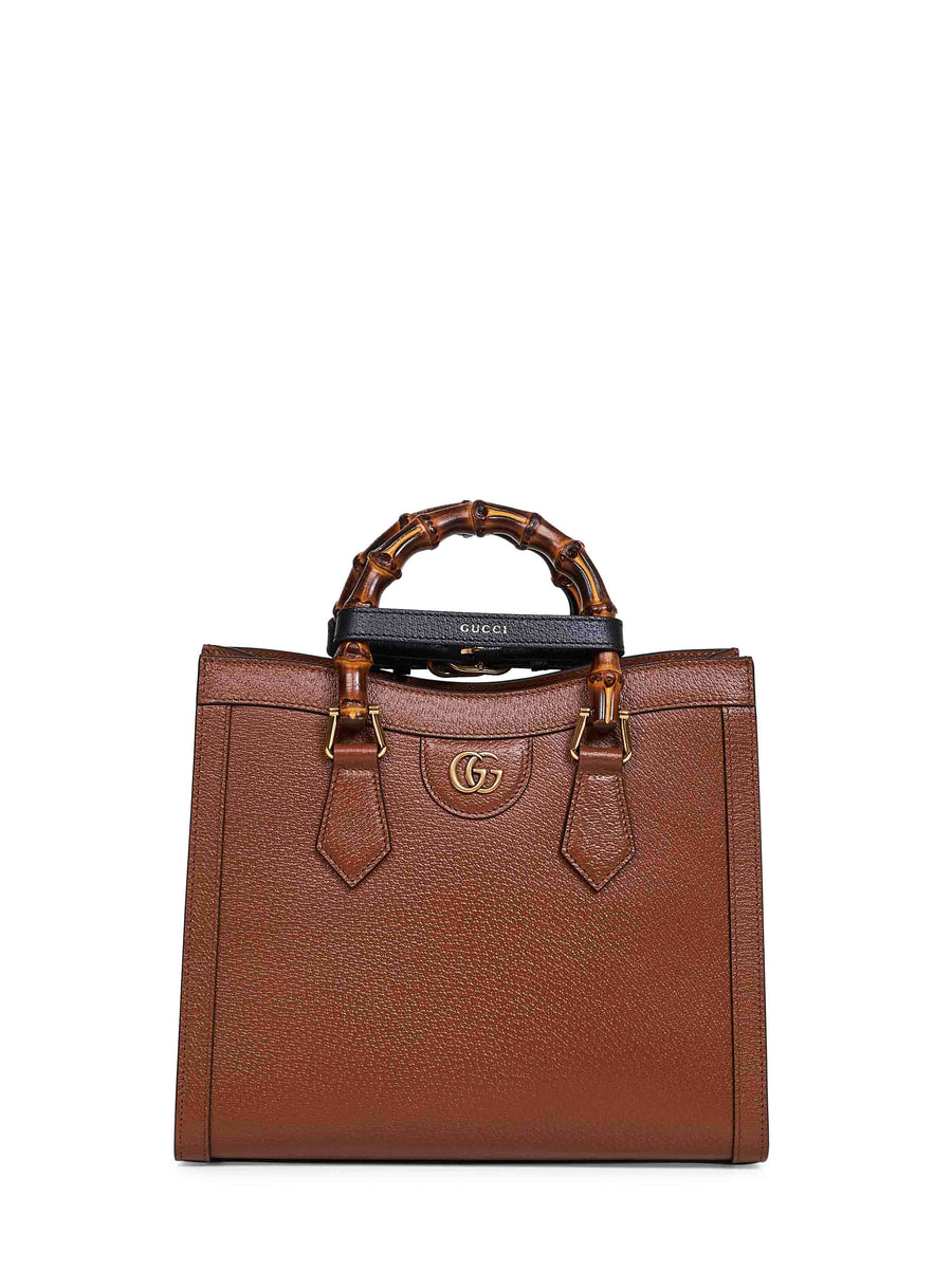 Gucci Diana Top Handle Bag — Brown Calf Leather
