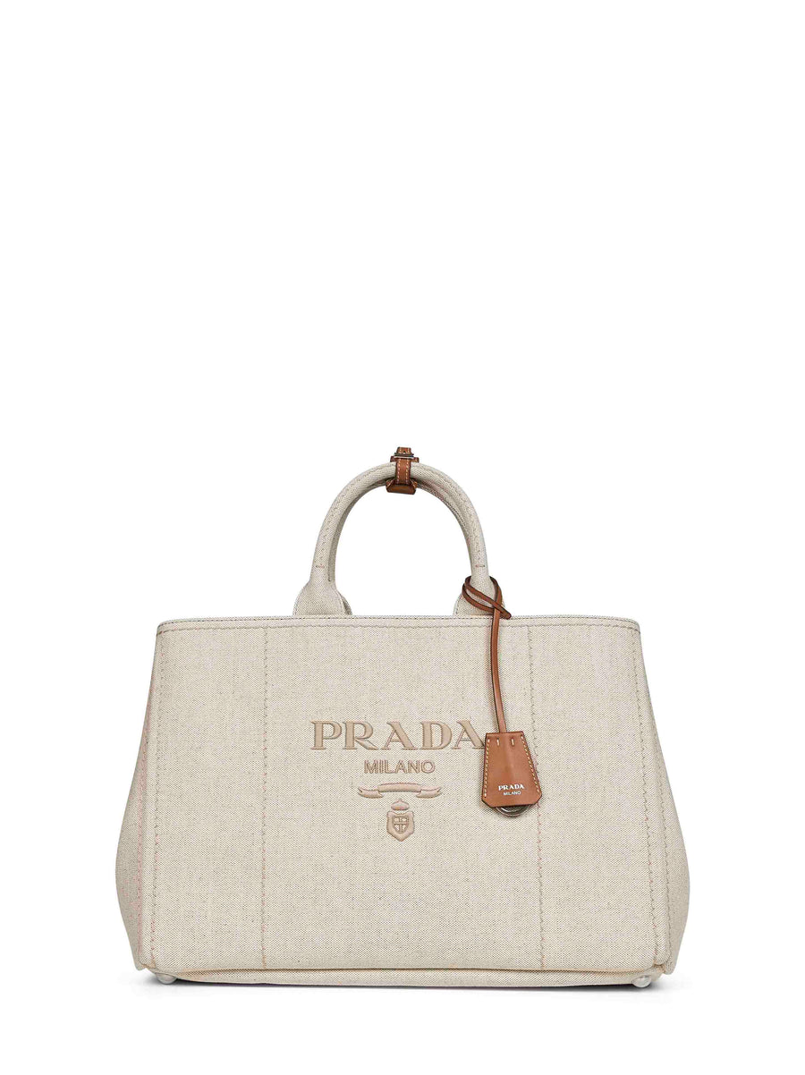 Prada Canvas Tote Bag — Beige Cotton
