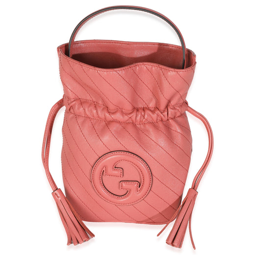 Gucci Pink Calfskin Blondie Bucket Bag Leather Handbag