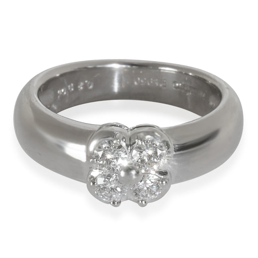 Mikimoto Platinum Diamond Vintage Clover Ring 950