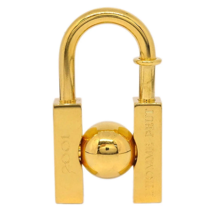 Hermes Lhomme Peut Embellir La Terre Cadena Lock Charm Metal Gold Gold_plated Accessory