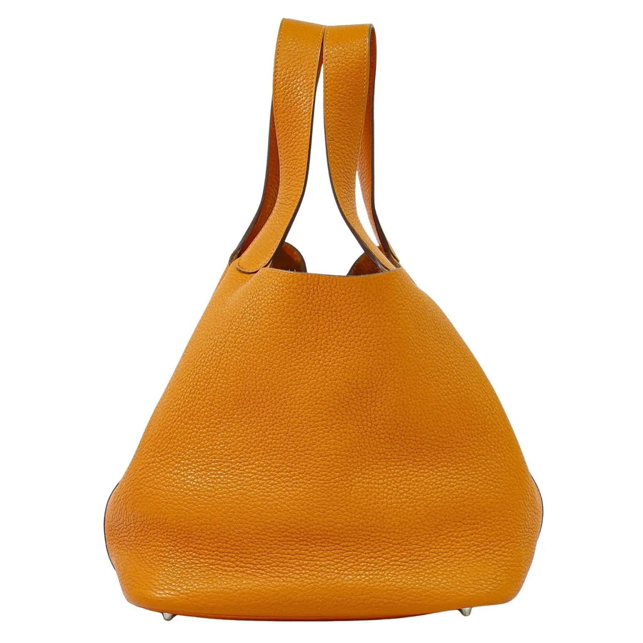 Hermes Picotin Lock Togo Orange Leather Bag