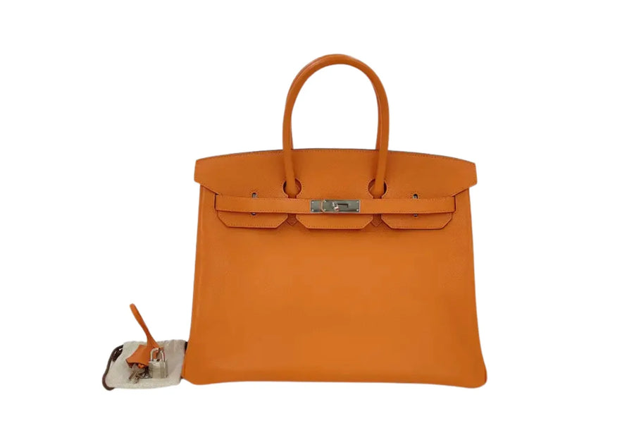 Hermes Birkin Epsom Orange Leather Bag