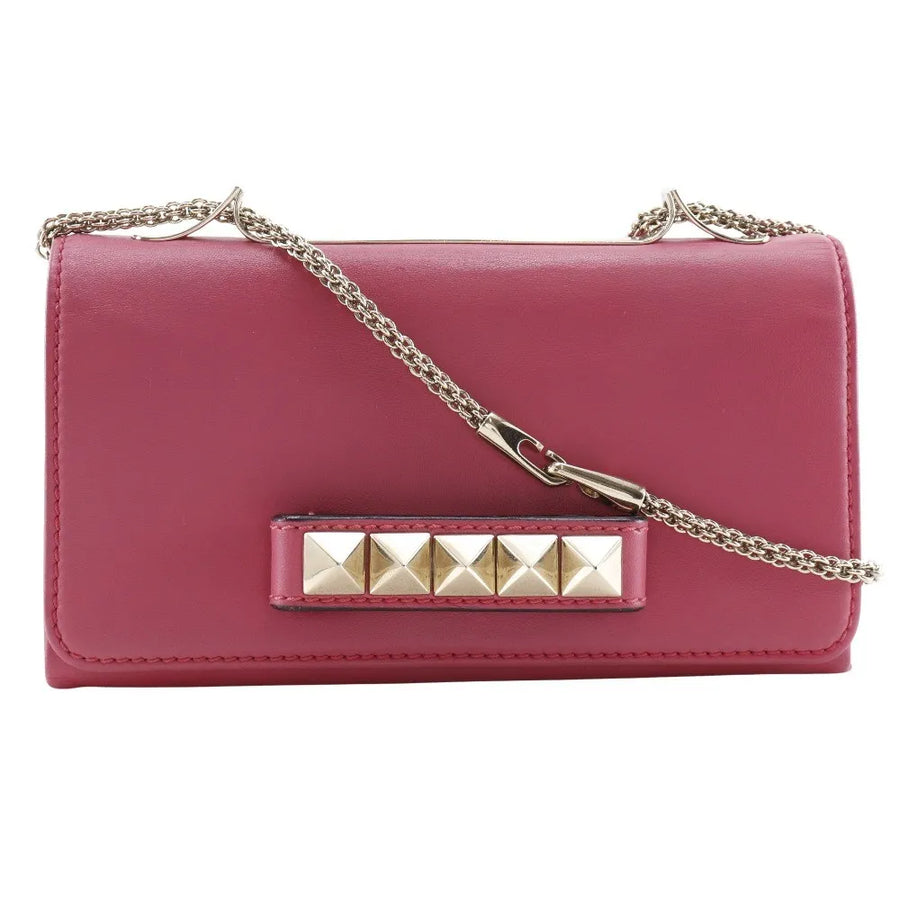 Valentino Garavani Va Voom Clutch Leather Pink Bag