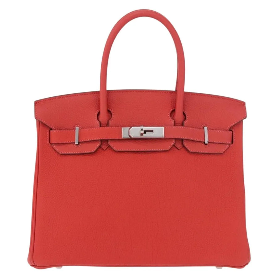 Hermes Birkin Red Togo With Palladium Hardware Leather Bag