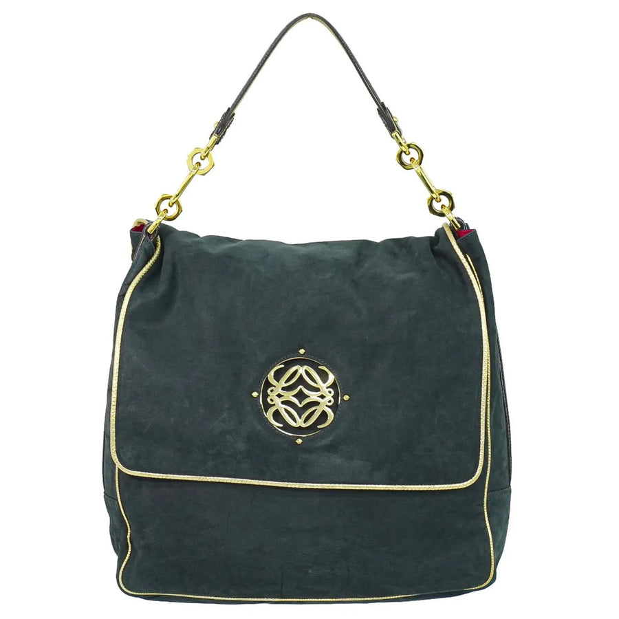 Loewe Anagram Suede Black Bag
