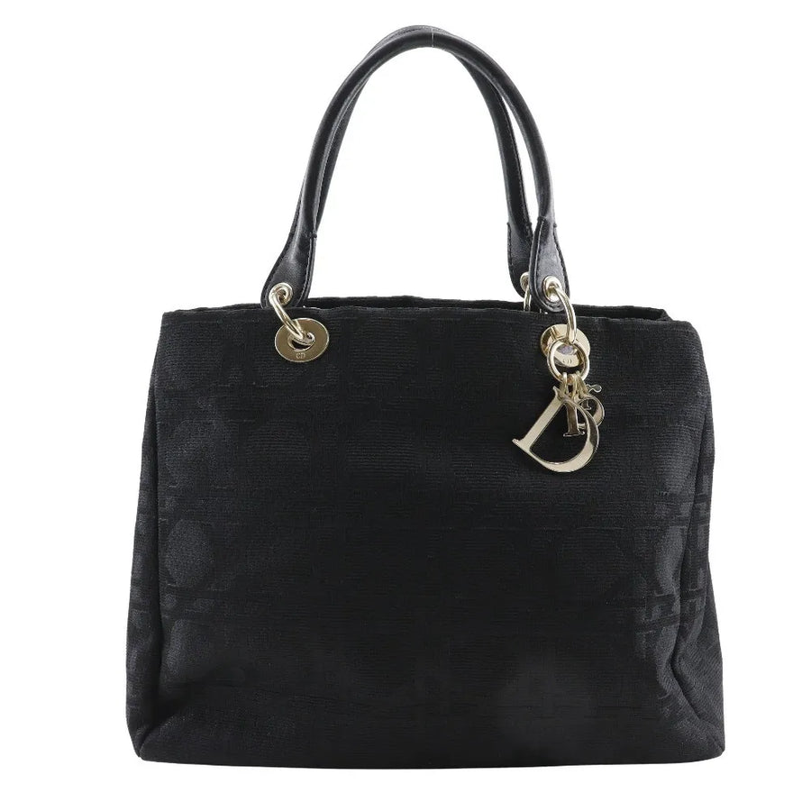 Christian Dior Lady Cannage Matelassé Black Canvas Bag