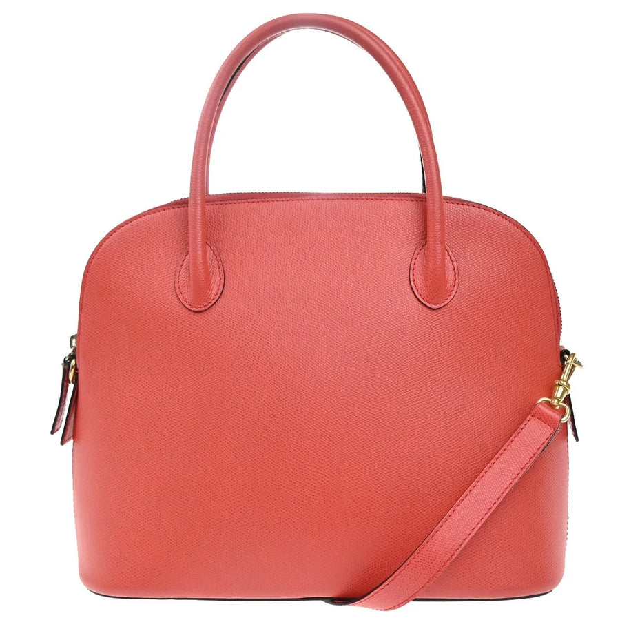 Celine Vintage Convertible Bowler Leather Red Bag