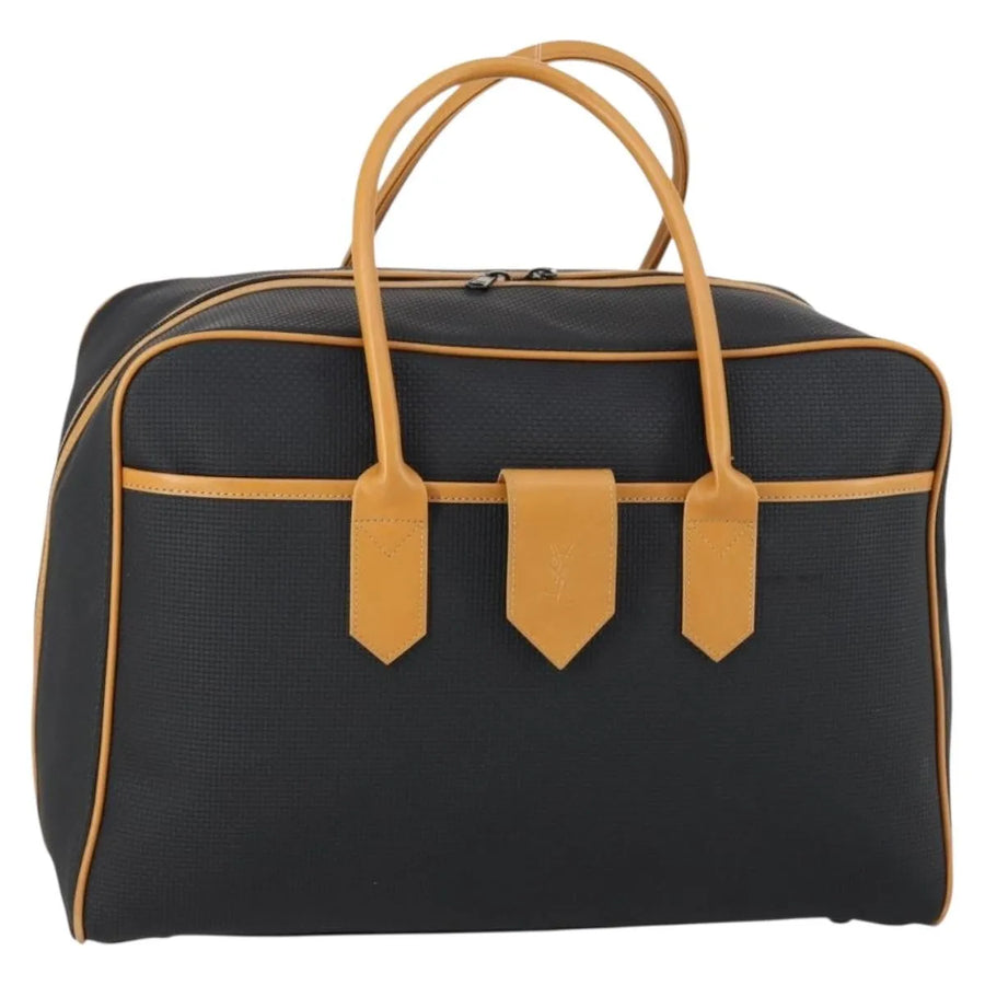 Saint Laurent Vintage Boston Pvc Leather Black Bag