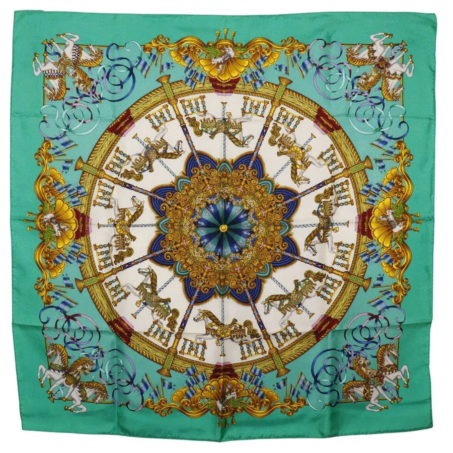 Hermes Carré 90 Silk Multicolor Green Accessory