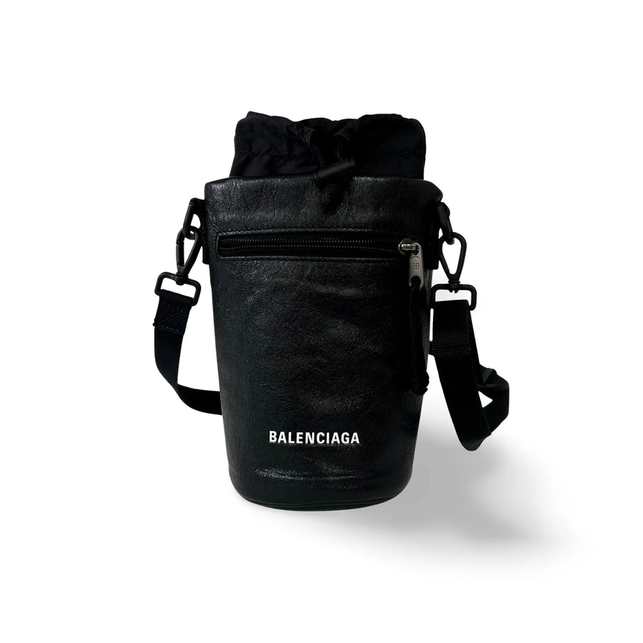 Balenciaga Weekend Bottle Holder Leather Black Bag