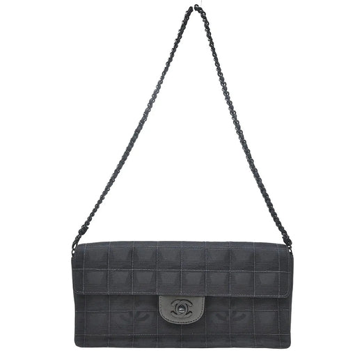 Chanel Travel Line Flap Quilted Nylon Black Bag