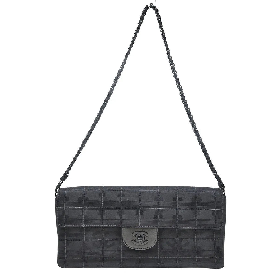 Chanel Travel Line Flap Quilted Nylon Black Bag