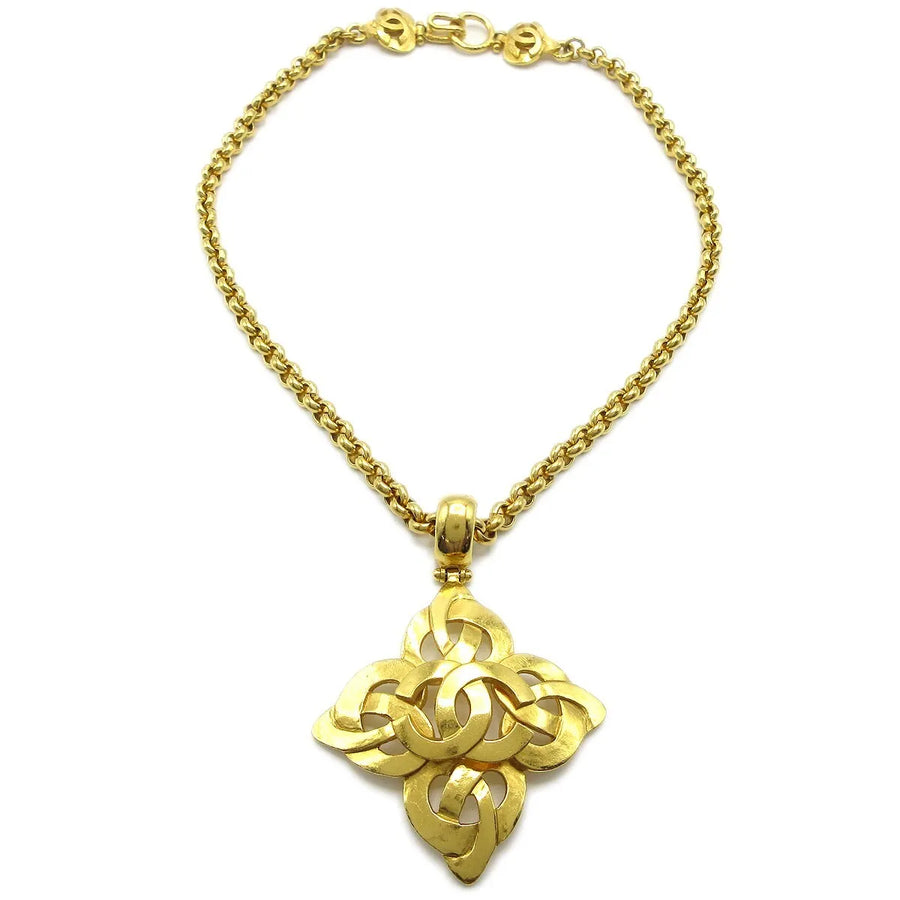 Chanel Cc Heart Pendant Metal Gold Gold_plated Jewelry